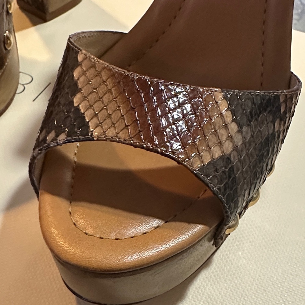 Alexandre Birman Brown Exotic Python Leather Heels - image 3